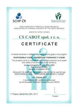 Responsible Care Certificate