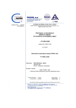 Certifikovaný test hořlavosti F1