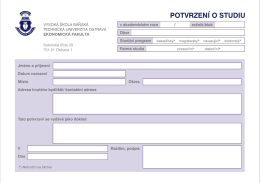 Potvrzen&iacute; o studiu