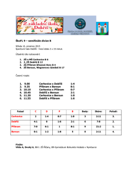 ŠkoFL 9 – semifinále divize B 1. 9.00 Cerhovice x