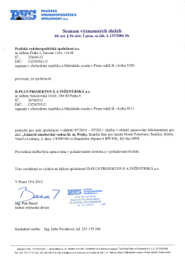 Referenční list – Generel ZV HMP