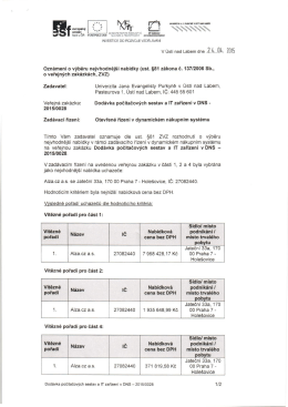 Oznameni a rozhodnuti - Univerzita Jana Evangelisty Purkyně v