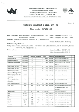 Rozbor z 30.6.2015 - Energetika Kuřim, as