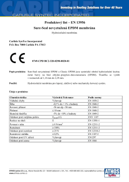 Produktový list – EN 13956 Sure-Seal nevyztužená EPDM membrána