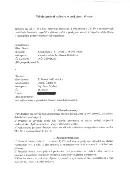 Veřejnoprávní smlouva o poskytnutí dotace