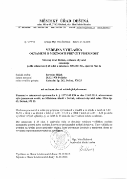 Veřejná vyhláška