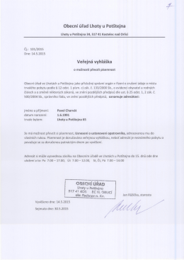 Veřejná vyhláška