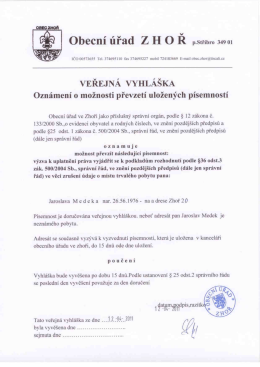 VEŘEJNÁ VYHLÁŠKA