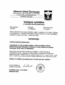 Veřejná vyhláška