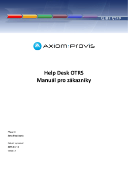 Help Desk OTRS Manuál pro zákazníky