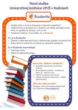 Nov&aacute; služba Univerzitnej knižnice UPJ&Scaron;