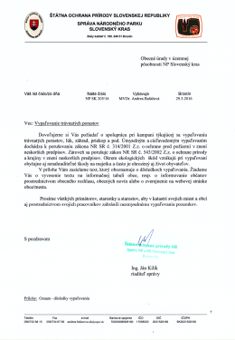 Page 1 ŠTÁTNA OCHRANA PRÍRODY SLOVENSKEJ REPUBLIKY