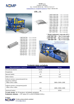 Stroj UPB-FL pre výrobu železobetónových panelov a základových