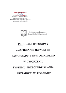 Program Osłonowy 2016 - Ministerstwo Rodziny, Pracy i Polityki