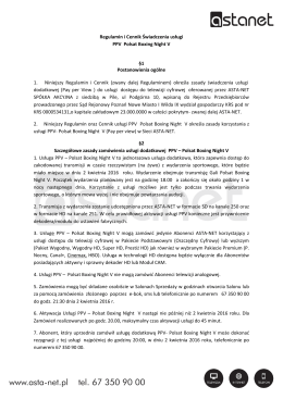 Regulamin i Cennik Świadczenia usługi PPV Polsat - Asta-net