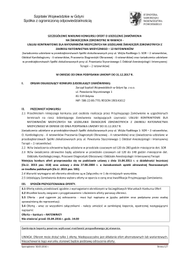 usługi kontraktowe-ratowników - Szpitale Wojewódzkie w Gdyni Sp