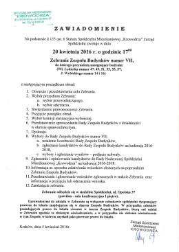 Zebranie Zespołu Budynków nr VII