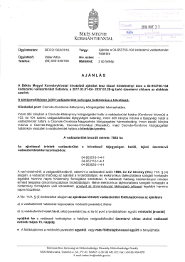 Ajánlás a 04-953750-104 kódszámú vadászterület határára