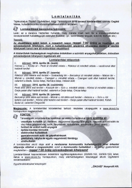 Cegl&eacute;d Lomtalan&iacute;t&aacute;s