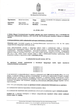 Ajánlás a 04-954450-103 kódszámú vadászterület határára