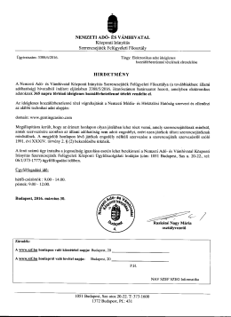 Page 1 NEMZETI ADÓ- ÉS VÁMHIVATAL Központi Irányítás