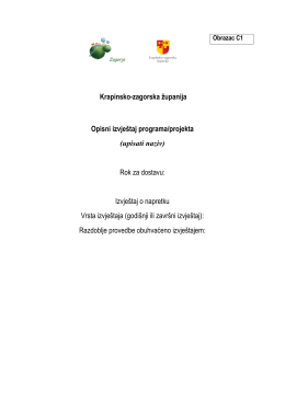 Krapinsko-zagorska županija Opisni izvještaj programa/projekta