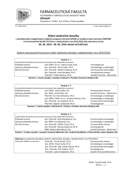 Složení jmenovaných komisí pro SZZ v akademickém roce 2015/2016