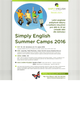 23. července a 6.-13.srpna 2016 Jesen&iacute;ky,Mal&aacute; Mor&aacute;vka