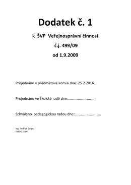 Dodatek 1 ŠVP-VS-2009