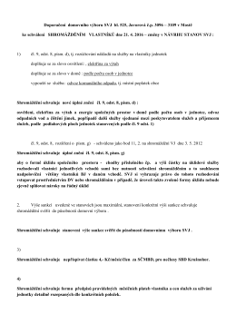 Doporučení domovního výboru SVJ bl. 525, Javorová č.p. 3096