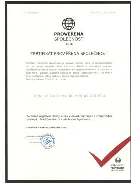 Page 1 Page 2 {} PRovĚŘENÁ SPOLECNOST 2016 TATO FIRMA