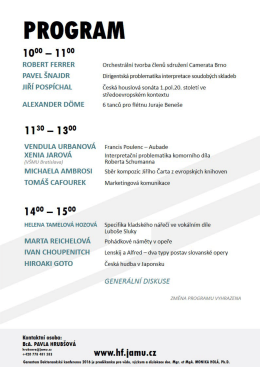 Page 1 PROGRAM 1000 – 1 100 ROBERT FERRER Orchestrální