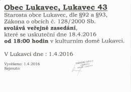 Veřejné zasedání duben 2016