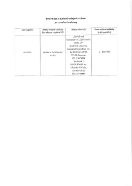 Page 1 Informace o zadané veřejné zakázce po uzavření smlouvy