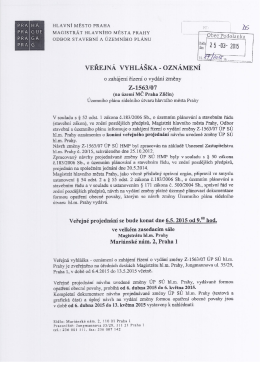 VEŘEJNÁ VYHLÁŠKA - OZNÁMENÍ