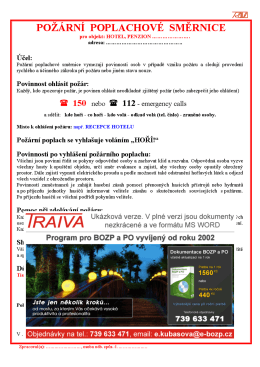 Požární poplachové směrnice - hotel