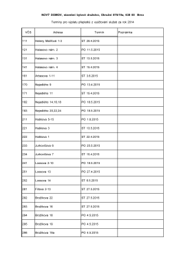 Seznam středisek-vyúčtování 2014