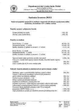 Směrnice kvestora 2015/1 - Západomoravská Vysoká Škola