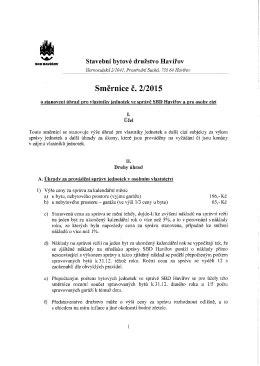 Směrnice č. 2/2015 - Stavební bytové družstvo Havířov