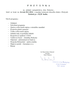 Pozv&aacute;nka na zastupitelstvo