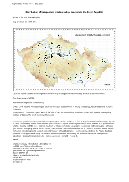 1 Distribution of Sparganium erectum subsp. erectum in the Czech