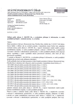 Informace na ž&aacute;dost ze dne 31.8.2015