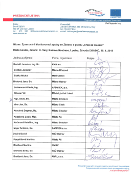 PREZENČNÍ LISTINA n s - Regionální rada regionu soudržnosti