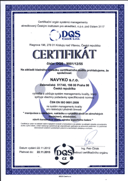 Certifikát ISO
