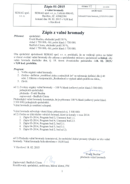 Zápis z valné hromady