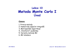 Metoda Monte Carlo I