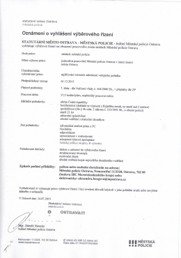 Městská policie-Oznámení o vyhlášení výběrového řízení.