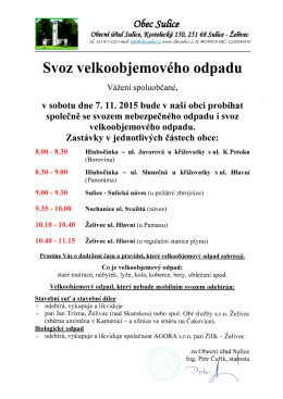 Svoz velkoobjemového odpadu