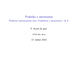 Praktika z astronomie - Podzimní astronomický kurs, Praktikum z
