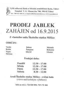 PRQDEJ J ABLEK ZAHAJEN Od 16.9.2015